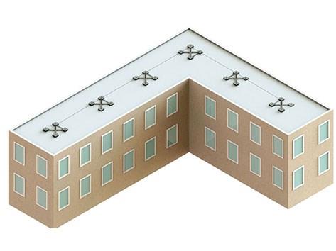 配重块锚固水平生命线系统